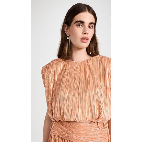 NEW Sabina Musayev North Top in Peach Shimmer Metallic Free People size small - Picture 1 of 12